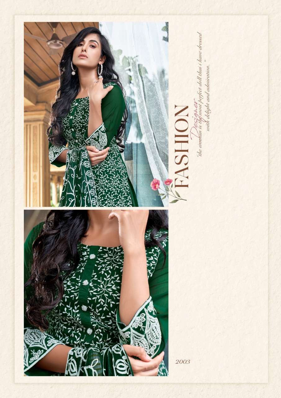 Parra Studio- Zoya Vol 2-fabric-georgette-kurti-shifali Work -inner-satin-fabric-embroidery-work-lace-pant-nazmin-chain Work-dupatta -2003-C